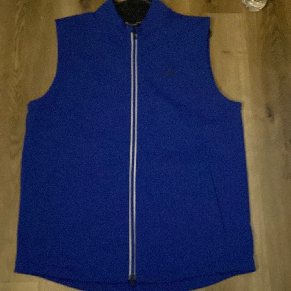 Under Armour Vest Mens Small Blue Golf Full Zip Loose Fit Pockets Athletic